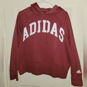Adidas Crop Hoodie Maroon